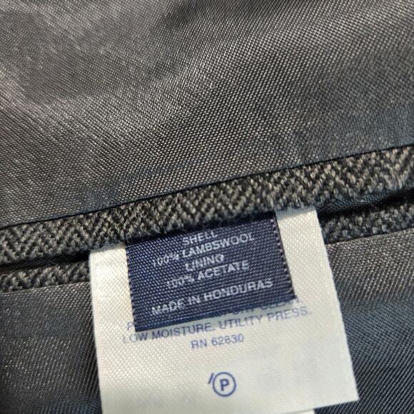 Lands End Men's 100% Lambswool Herringbone Blazer Sports Coat Sz 48L - Picture 10 of 13